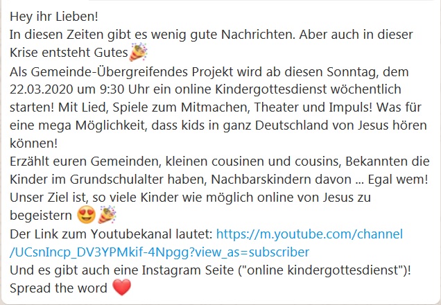 OnlineKindergottesdienst